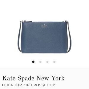 Kate Spade New York pebbled leather twilight blue Leila adj Crossbody NWT329